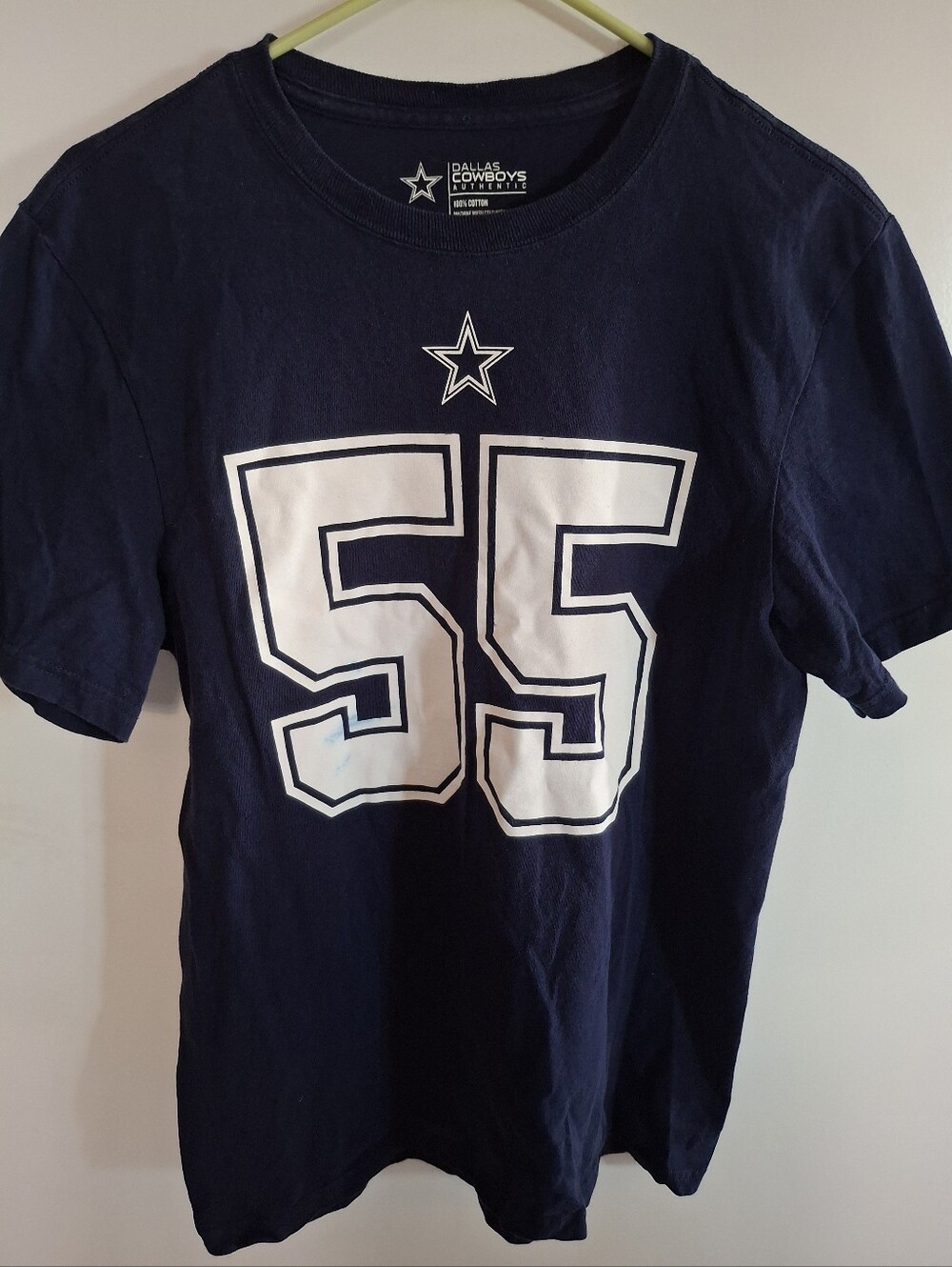 NFL Mens Navy T-Shirt with White 55 Front Graphic